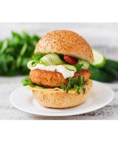 Hambúrguer de Frango e Pepino Hambúrguer de Frango e Pepino