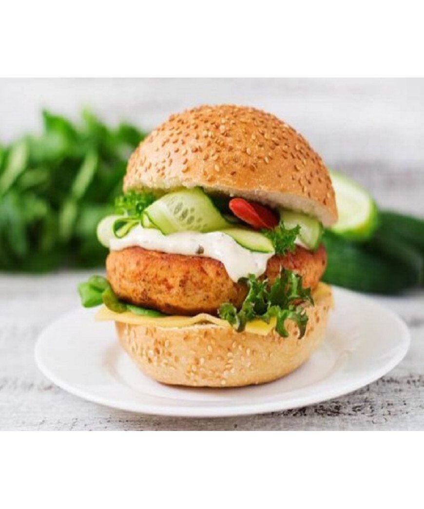 Hambúrguer de Frango e Pepino Hambúrguer de Frango e Pepino